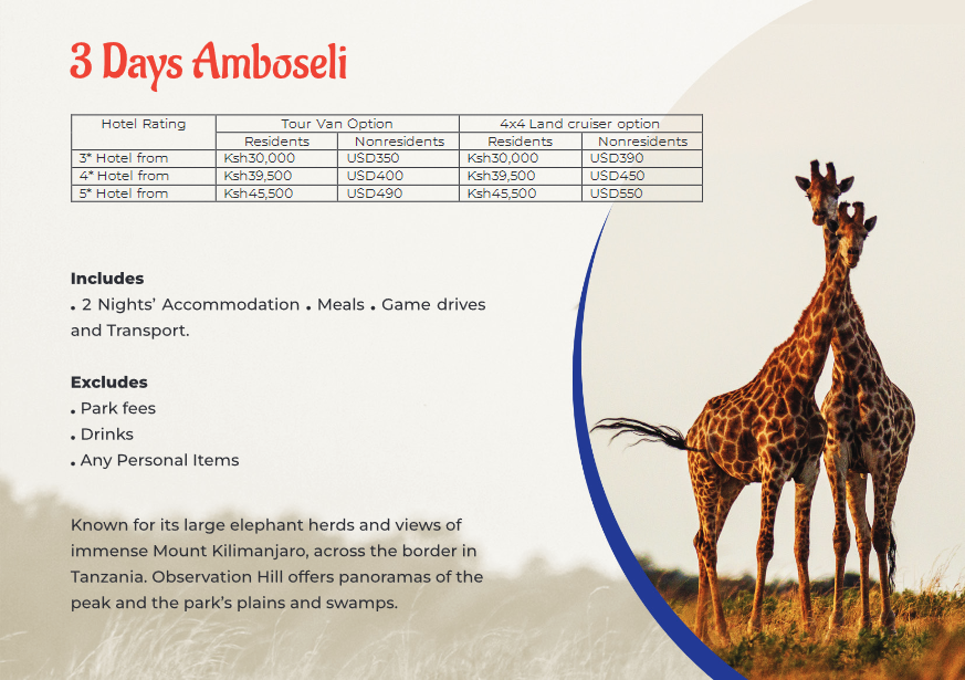 Tour 3 Days Amboseli